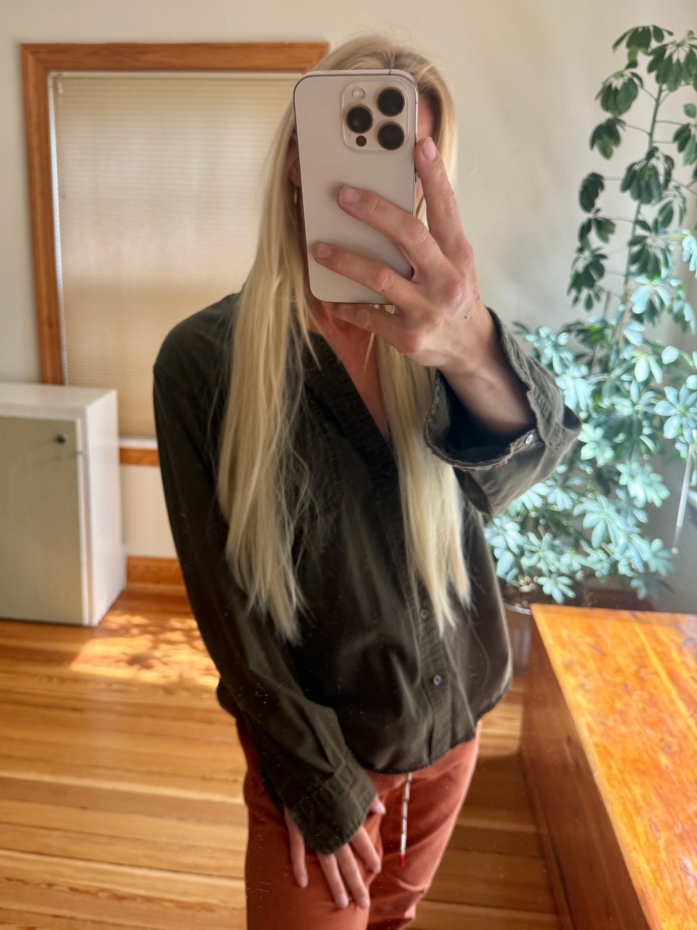 Green Eddie Bauer green button down shirt